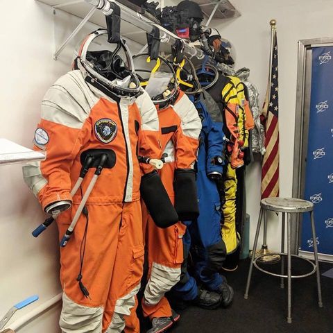 Personal protective equipment, Hazmat suit, Diving equipment, Workwear, Uniform, Firefighter, Dry suit, Costume, Sports gear, Astronaut, 