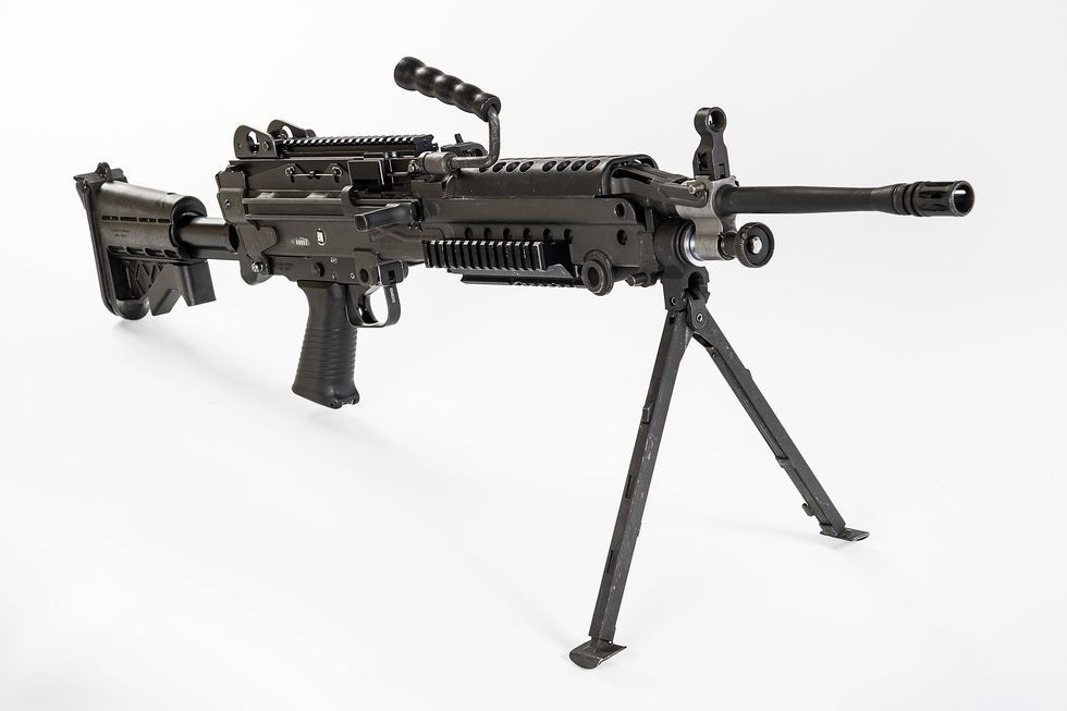 the m249 light machine gun, formerly designated the m249 squad automatic weapon saw and formally written as light machine gun, 556 mm, m249, is the american adaptation of the belgian fn minimi, a light machine gun manufactured by the belgian company fn herstal fn the weapon was introduced in 1984 after being judged the most effective of a number of candidate weapons to address the lack of automatic firepower in small units the m249 provides infantry squads with the high rate of fire of a machine gun combined with accuracy and portability approaching that of a riflethe m249 is gas operated and air cooled it has a quick change barrel, allowing the gunner to rapidly replace an overheated or jammed barrel a folding bipod is attached near the front of the gun, though an m192 lgm tripod is available it can be fed from both linked ammunition and stanag magazines, like those used in the m16 and m4 this allows the saw gunner to use a rifleman's magazines as an emergency source of ammunition in the event that he runs out of linked roundsm249s have seen action in every major conflict involving the united states since the us invasion of panama in 1989 due to the weight and age of the weapon, the united states marine corps is fielding the m27 infantry automatic rifle with plans to partially replace the m249 in marine corps service