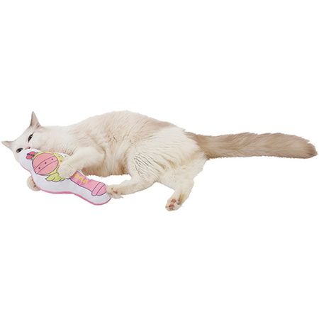 Cat, Felidae, Small to medium-sized cats, Cat toy, Pink, Tail, Beige, Carnivore, Toy, Figurine, 