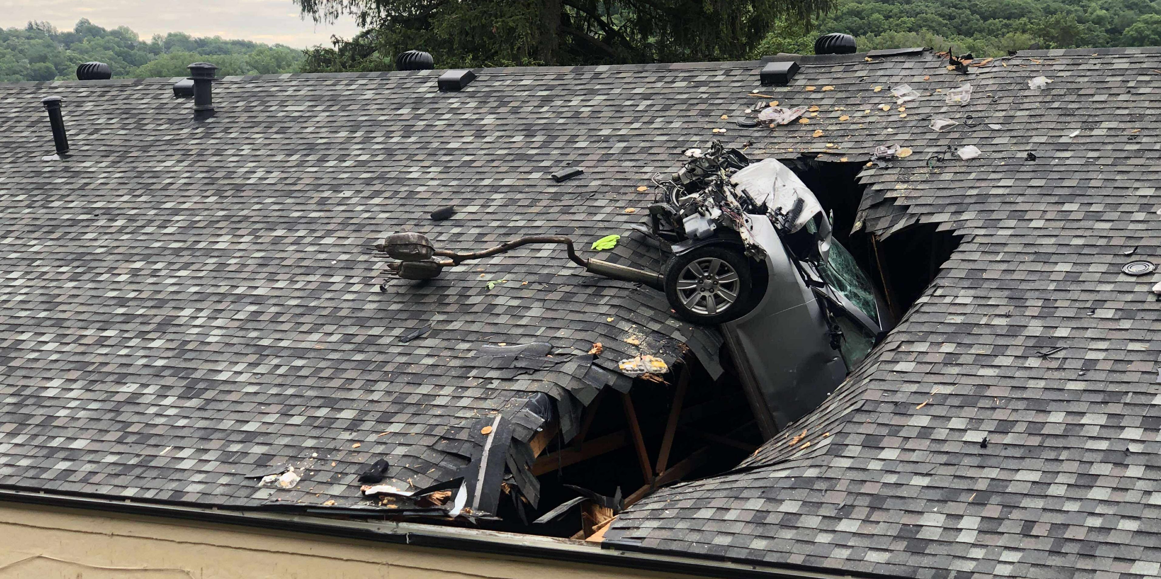 Why Do Cars Keep Crashing Into This Missouri VFW Hall's Roof?