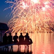 the annual 4th of july fireworks show at north lake, michigan