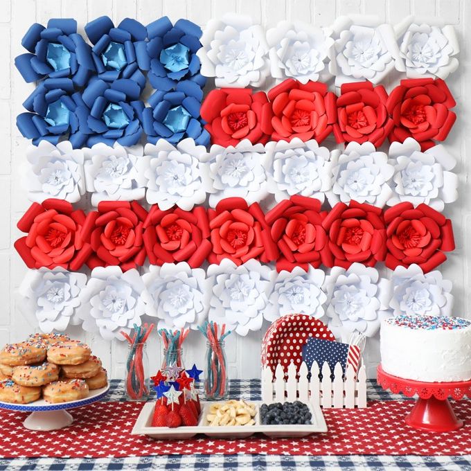 4th of july crafts giant paper flower american flag