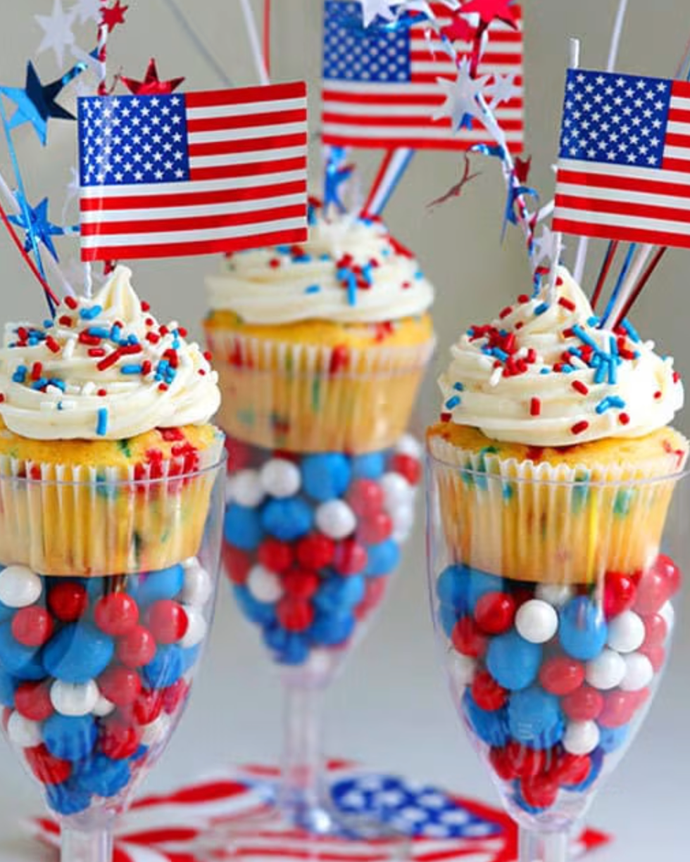 4th of july cupcakes funfetti