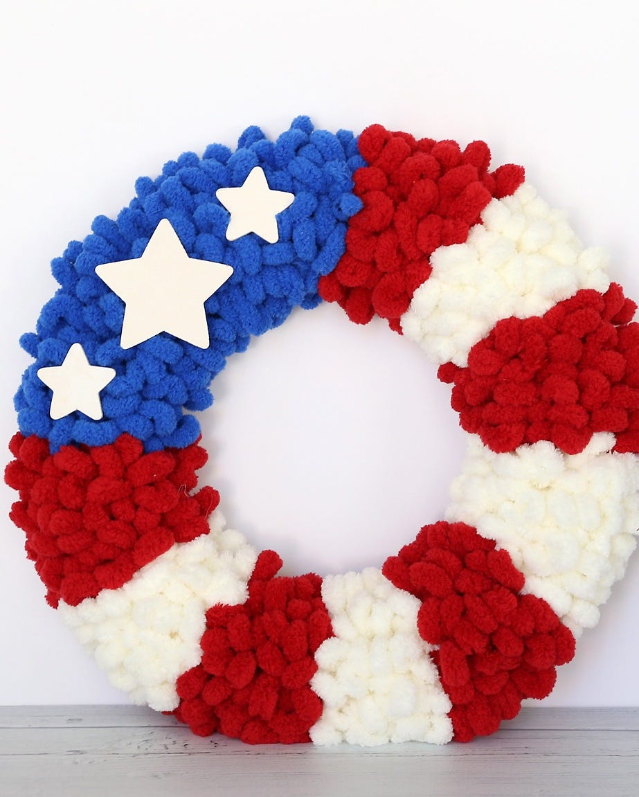 4th of july wreaths loop yarn