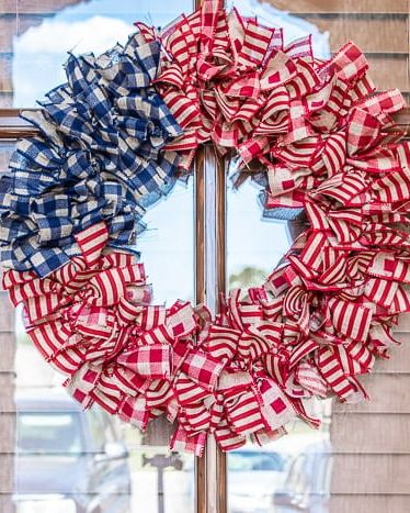 4th of july wreaths ribbons