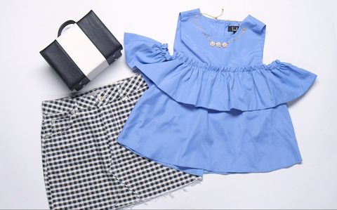 Blue, Clothing, Product, Dress, Pattern, Design, Textile, Sleeve, Baby & toddler clothing, One-piece garment, 