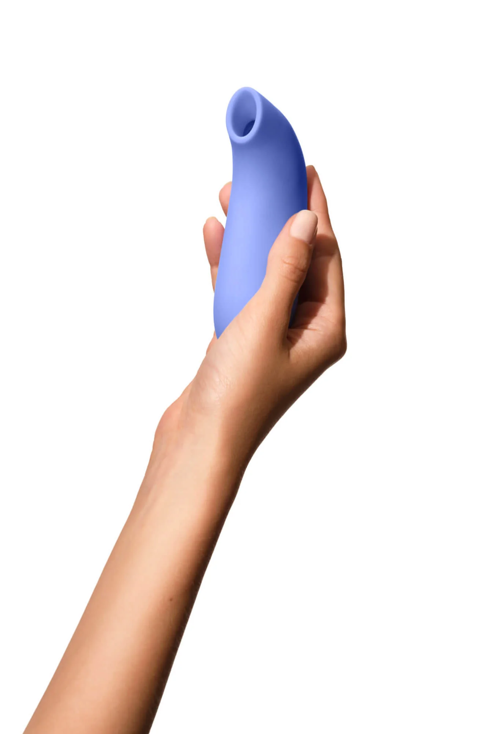 a hand holding a blue object