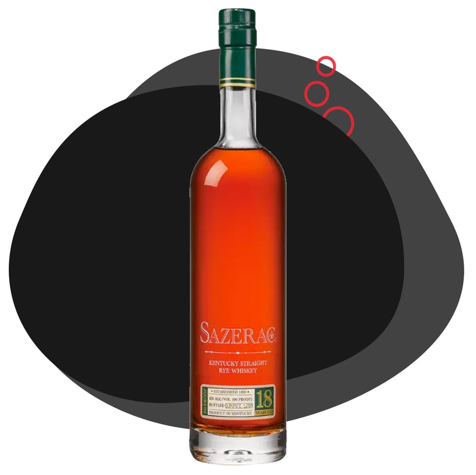 bottle of sazerac kentucky straight rye whiskey