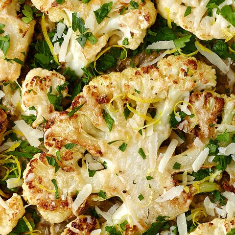 Cauliflower roasted with herbs and cheese