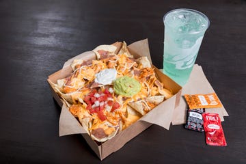 Dish, Food, Fast food, Cuisine, Junk food, Take-out food, Ingredient, Nachos, Frito pie, Finger food, 