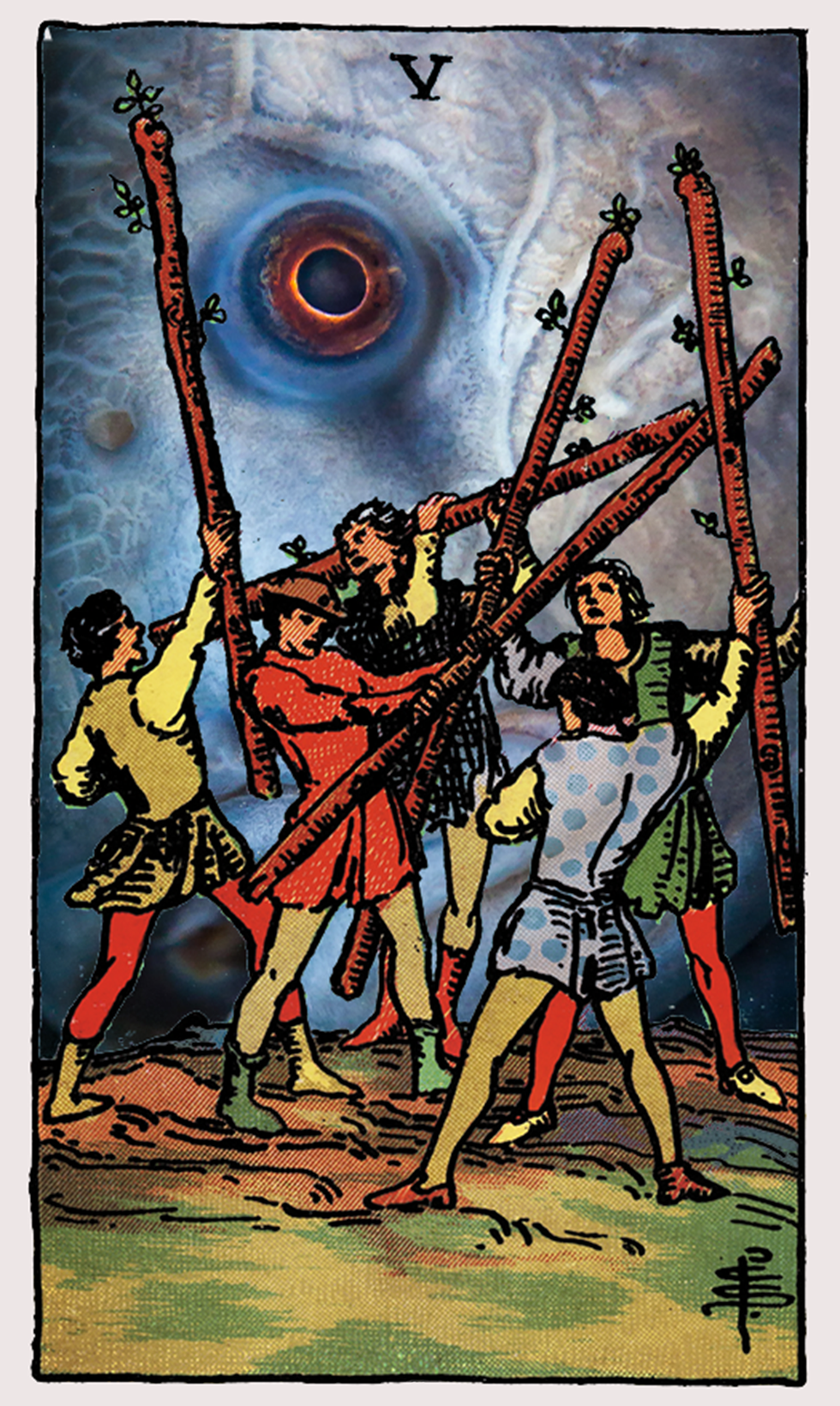 Tarot card Five of Wands