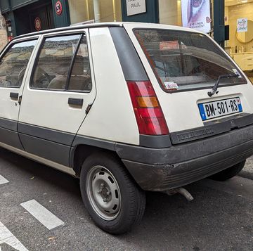 renault super 5 parked on the street in paris
