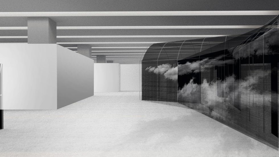 White, Black, Black-and-white, Architecture, Line, Monochrome photography, Monochrome, Ceiling, Building, Room, 