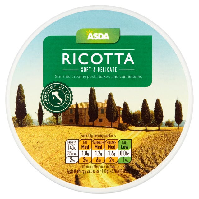 Soft ricotta cheese from Asda