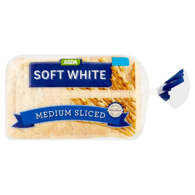 Asda soft white medium sliced bread