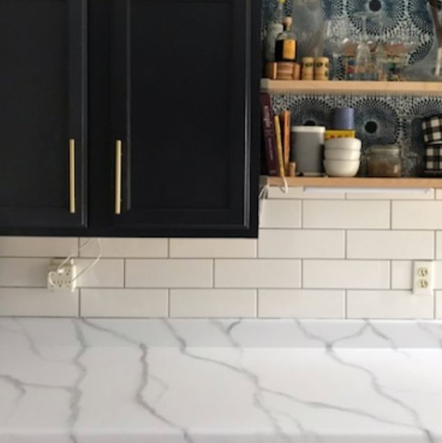 marble countertop diy white with gray lines