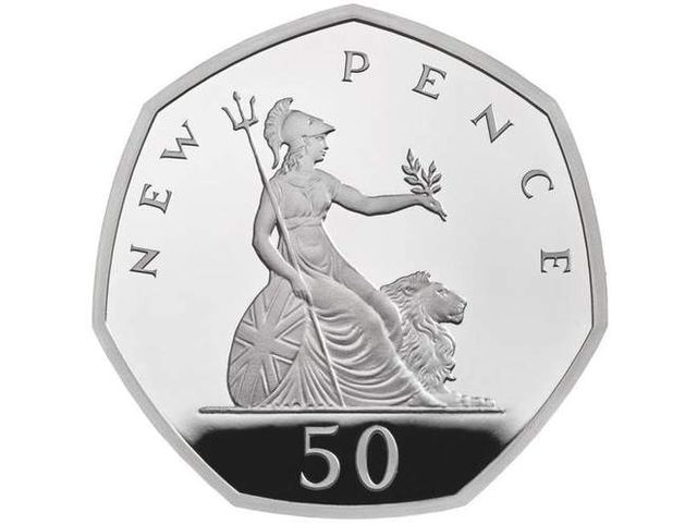 50p new pence Britannia design photo