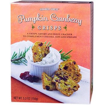 tj pumpkin cranberry crisps
