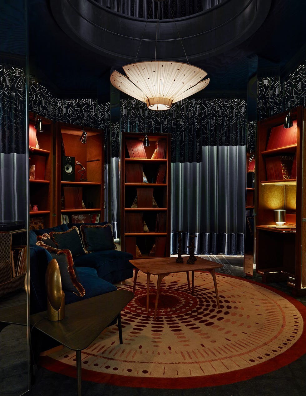 Chic indoor seating area with decorative elements.