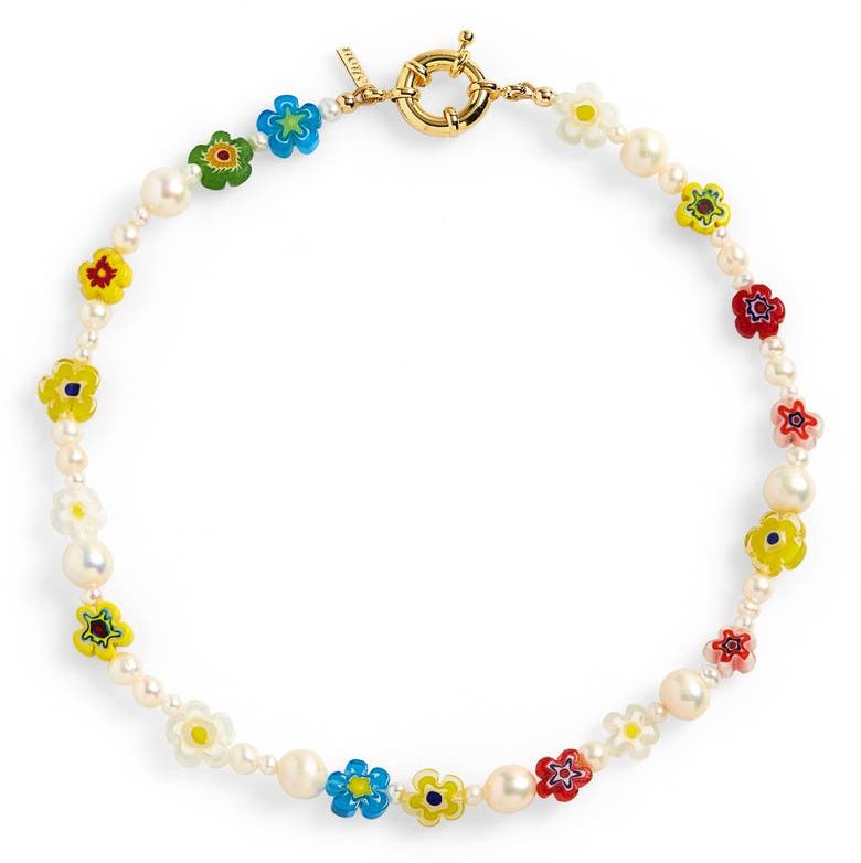 eliou nana flower bead  freshwater pearl necklace