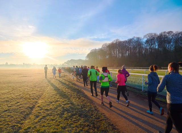parkrun runners on trail