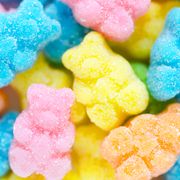 Gummi candy, Candy, Confectionery, Food, Sweetness, Gummy bear, Gumdrop, Jelly babies, Snack, Food coloring, 