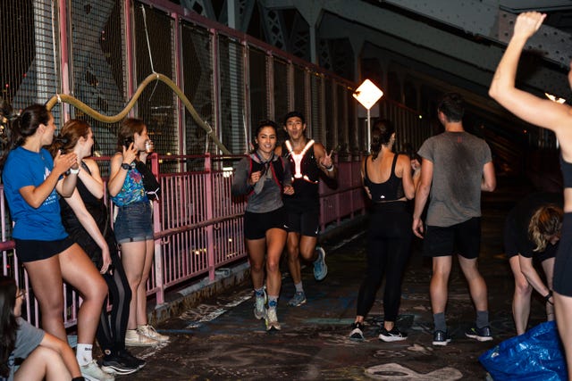 runners take part in the williamsburg bridge marathon
