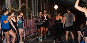 runners take part in the williamsburg bridge marathon