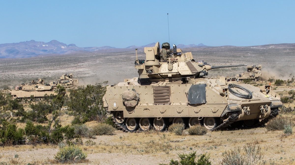 oregon army national guard soldiers from bravo and charlie companies, 3 116th cavalry regiment, 116th cavalry brigade combat team, conduct armored troop leading procedures and dismounted infantry operations june 1, 2019, at the national training center at fort irwin california ntc provides soldiers in a combined armored battalion with experience training together across different weapons system platforms the 116th cavalry brigade combat team is training at the national training center may 24 through june 20 to prepare for its wartime mission the rotation builds unit and soldier proficiency to provide combatant commanders with a trained and ready force capable of fighting and winning our nation's wars