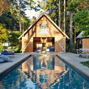 Property, Home, House, Building, Real estate, Architecture, Estate, Tree, Reflecting pool, Swimming pool, 