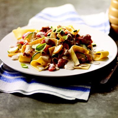 Pappardelle de calchicha y ragú de verduras pappardelle de calchicha y ragú de verduras