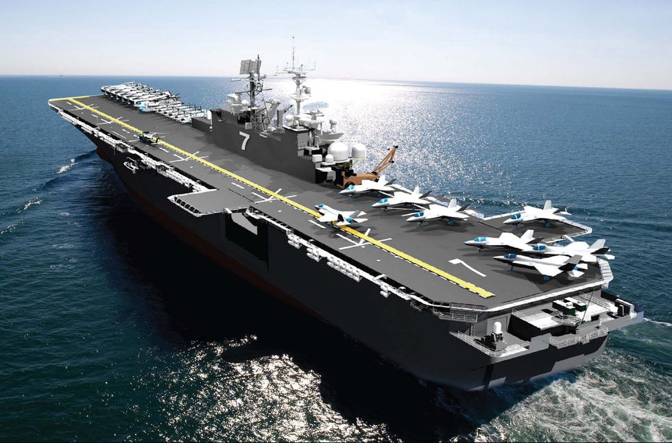 an artist's rendering of the amphibious assault ship uss tripoli lha 7 us navy photo illustration