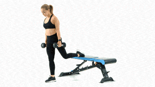Exercise equipment, Arm, Leg, Weights, Thigh, Physical fitness, Bench, Fitness professional, Joint, Dumbbell, 