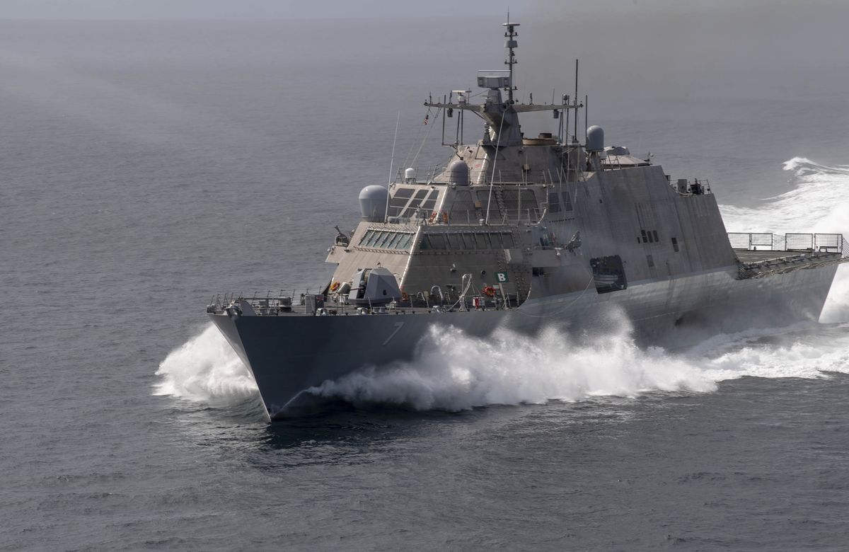 191117 n dw182 2505 atlantic ocean nov 17, 2019 the freedom class littoral combat ship uss detroit lcs 7 conducts high speed operations while traveling at speeds of more than 40 knots during this deployment to the us southern command’s area of responsibility, uss detroit, with embarked helicopter and uscg law enforcement detachment, will support joint interagency task force south’s mission, which includes counter drug patrols and detection and monitoring of illicit traffic in the caribbean and eastern pacific us navy photo by mass communication specialist 2nd class devin bowserreleased