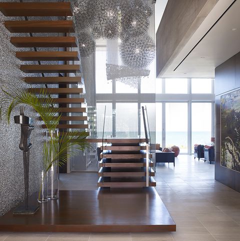 Stairs, Interior design, Architecture, Building, Lobby, Room, House, Floor, Ceiling, Design, 
