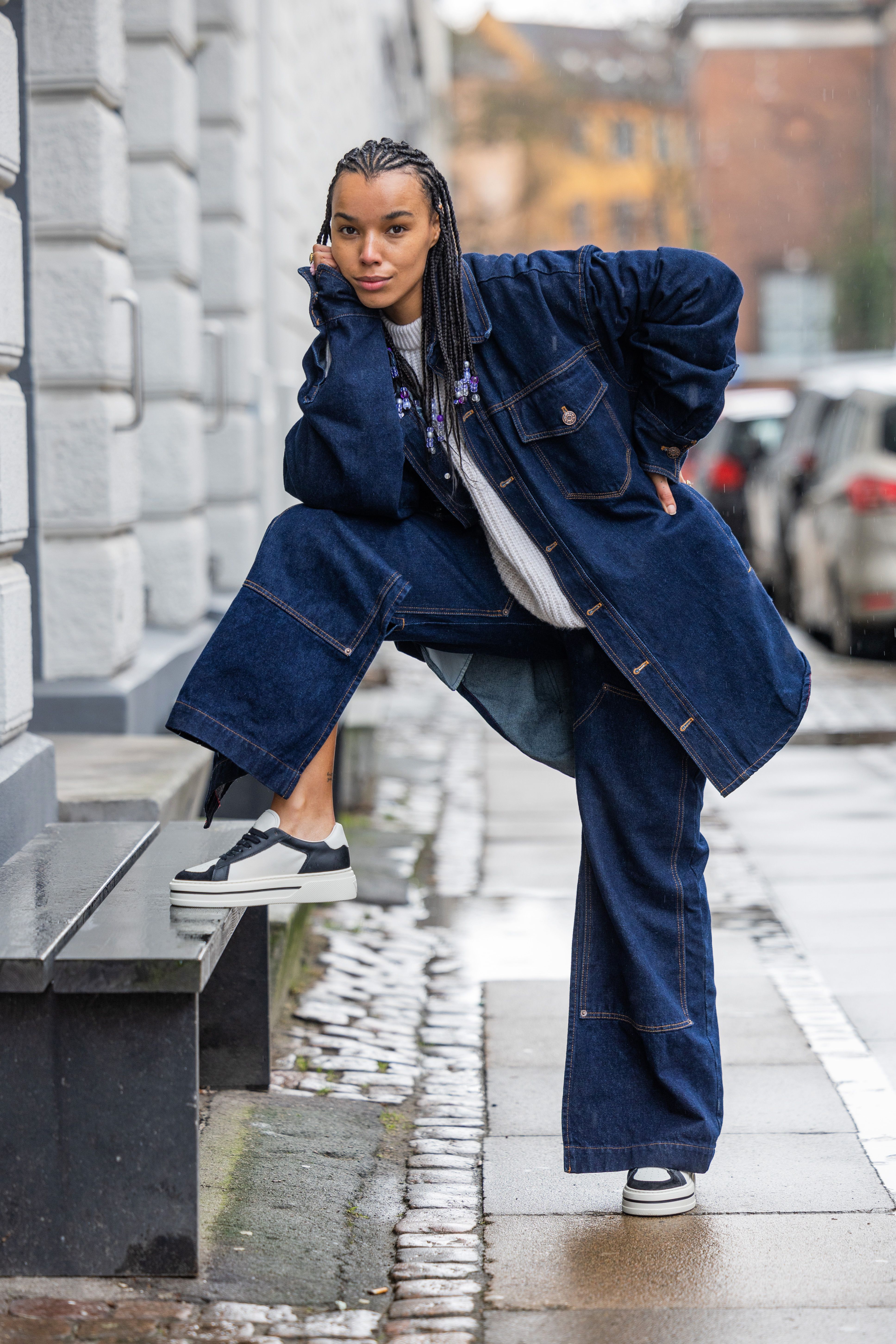 Outfits with shop oversized denim jacket