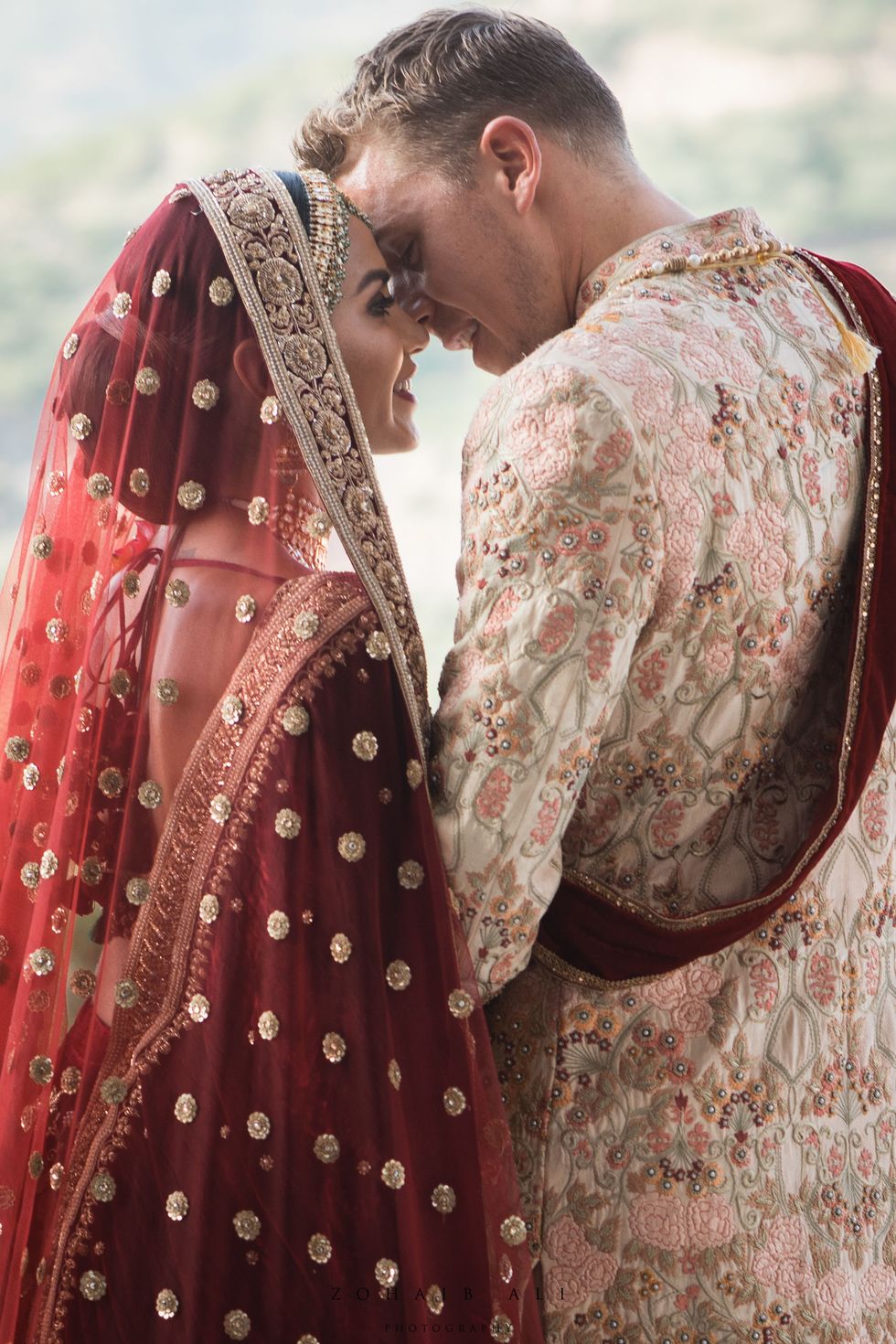 Maroon, Sari, Tradition, Interaction, Bride, Dress, Ceremony, Textile, Marriage, Formal wear, 