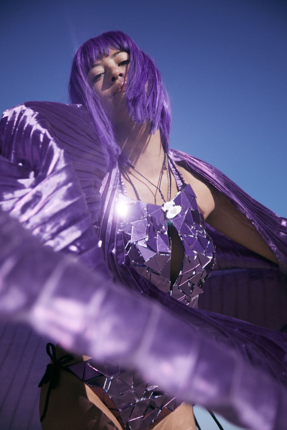 Purple, Violet, Cg artwork, Muscle, Photography, Model, Black hair, Performance, 