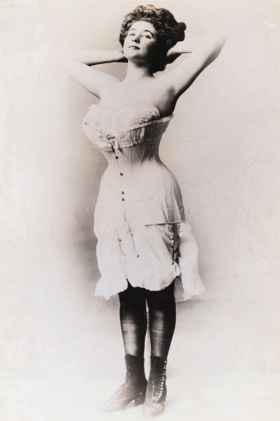 Young Woman Wearing A La Grecque Corset Victorian Womens Underwear Fashion  1890s 19th Century High-Res Vector Graphic - Getty Images