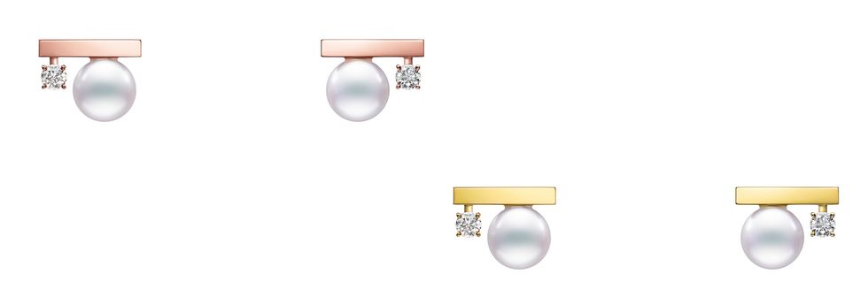TASAKI “petit” balance class耳環，NT56,400，18K黃金/櫻花金/白金