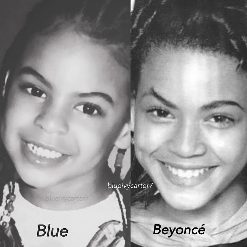 beyonce and her daughter blue ivy carter comparison