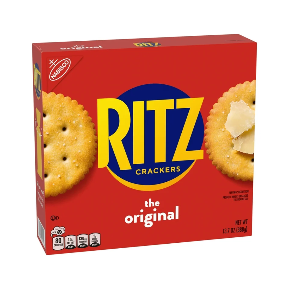 red packaging of ritz crackers featuring the original flavor