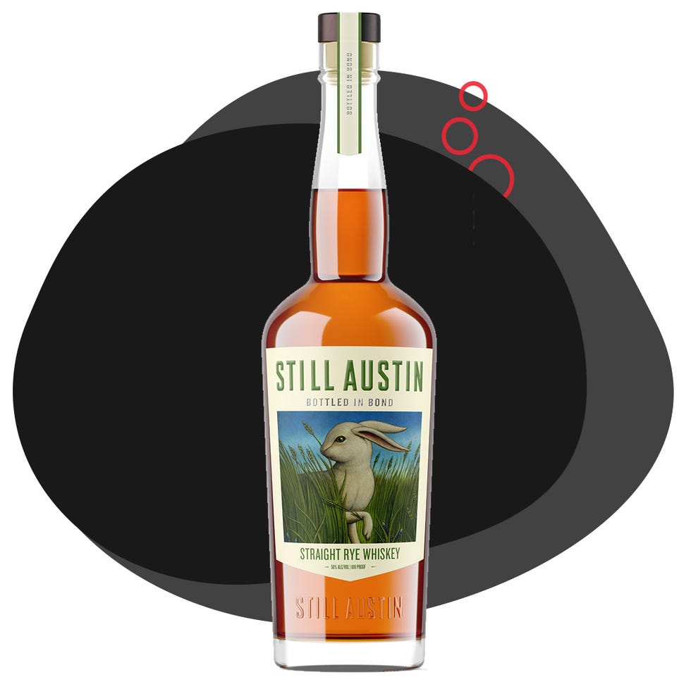 bottle of still austin straight rye whiskey