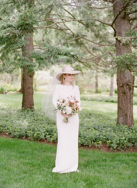 Photograph, Clothing, Dress, Bride, Wedding dress, Tree, Grass, Gown, Botany, Bridal clothing, 