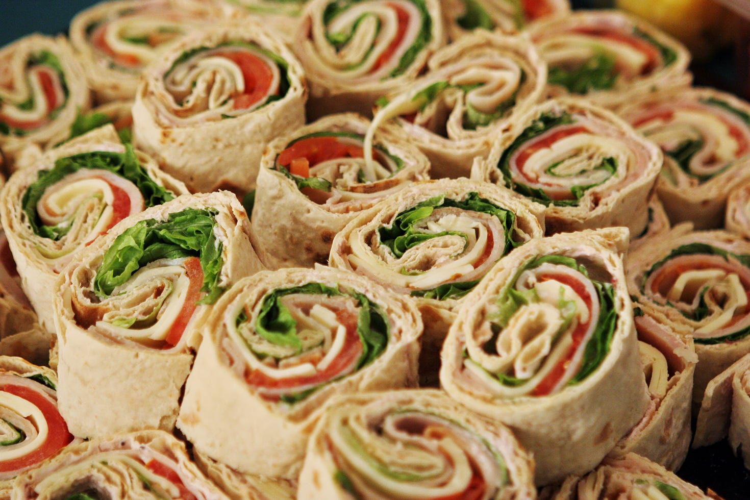 Turkey wrap sandwiches