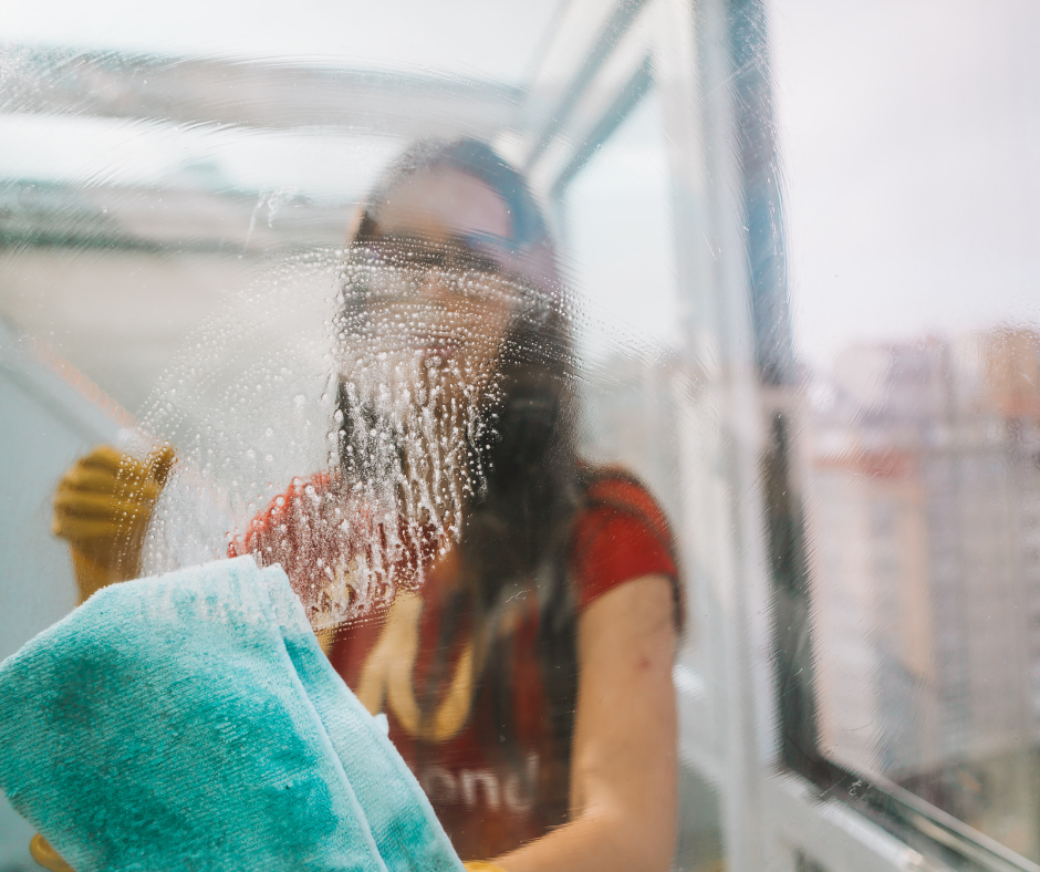 cleaning a window