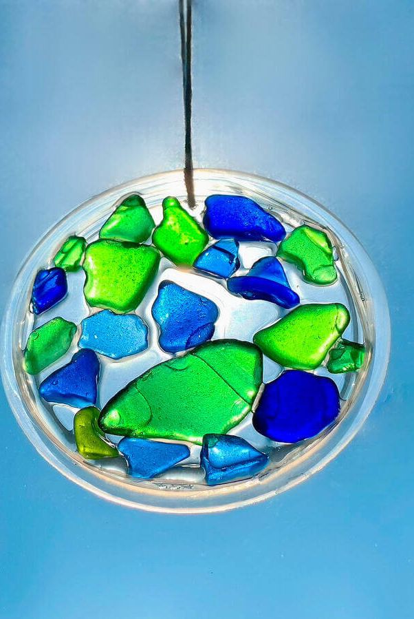 earth day crafts sea glass suncatcher