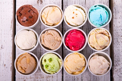 Food, Ice cream, Frozen dessert, Gelato, Dish, Ingredient, Cuisine, Dessert, Food coloring, Cup, 