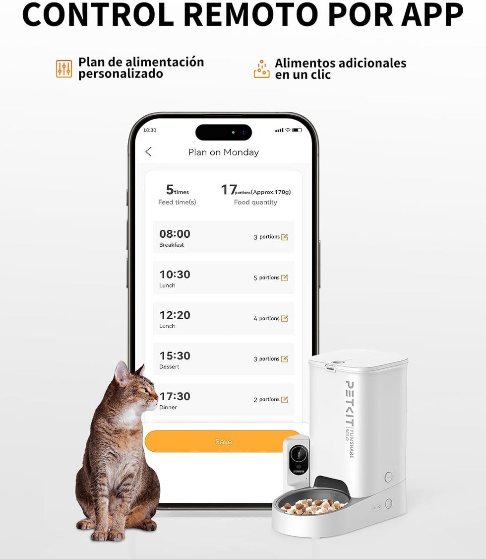 smartphone para controlar el comedero