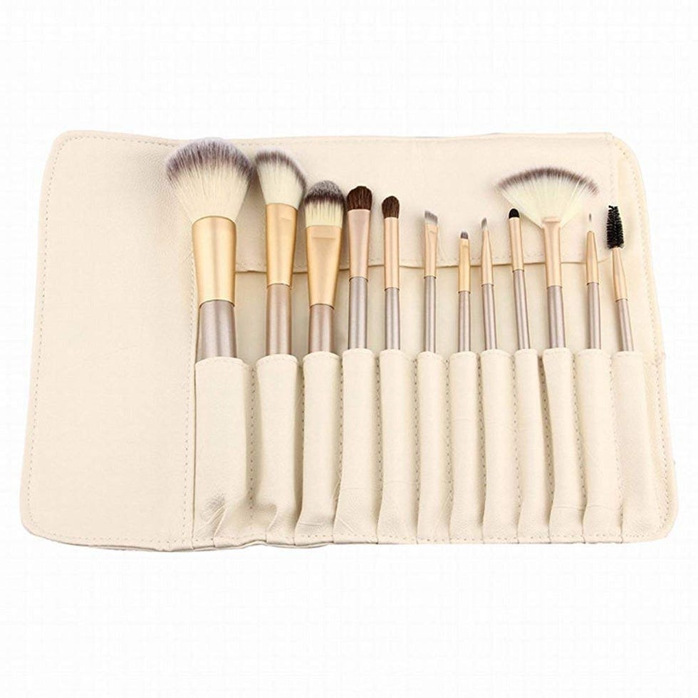 Set Pennelli Make Up 12 Pennelli Professionale Per Trucco Custodia